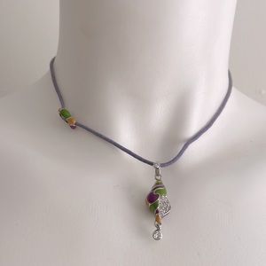 Flli Menegatti 925 sterling silver and cord necklace